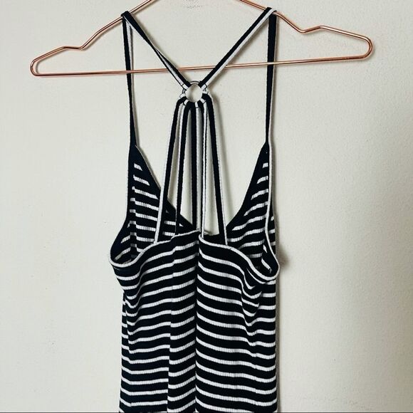 EUC Aeropostale Black Striped Bodycon Dress Medium - Picture 5 of 6